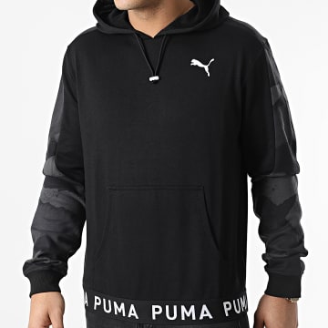  Puma - Sweat Capuche Train 521546 Noir Gris Camouflage