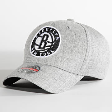  Mitchell and Ness - Casquette Snapback Team Heather 2 Stretch Brooklyn Nets Gris Chiné