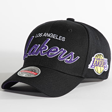  Mitchell and Ness - Casquette Snapback Team Script 2 Stretch Los Angeles Lakers Noir