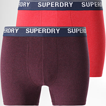  Superdry - Lot De 2 Boxers Classic Bordeaux Rouge