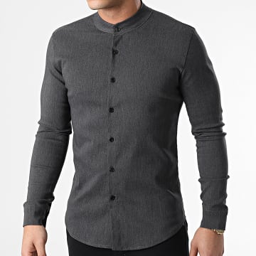  Uniplay - Chemise Manches Longues Col Mao UP-C105 Gris Anthracite