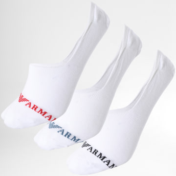  Emporio Armani - Lot De 3 Paires De Chaussettes Invisibles 306227 Blanc