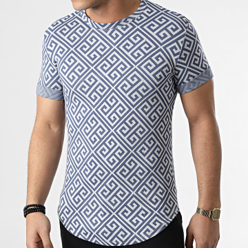 Uniplay - Tee Shirt Oversize UY814 Bleu Blanc