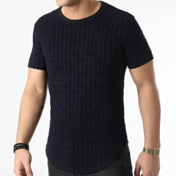 Uniplay - Tee Shirt Oversize UY785 Noir Bleu Marine