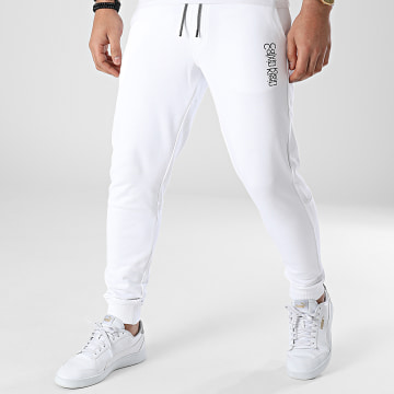  Calvin Klein - Pantalon Jogging Mirrored Logo 8938 Blanc