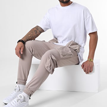 Ikao - LL600 Set di maglietta con tasca bianca e pantaloni da jogging