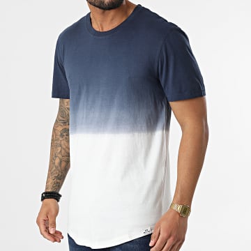  Only And Sons - Tee Shirt Oversize Tyson Life Bleu Marine Blanc Dégradé