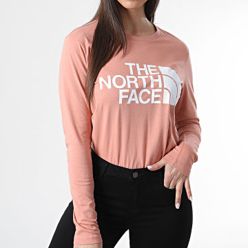  The North Face - Tee Shirt Manches Longues Femme Standard Saumon