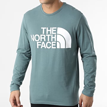  The North Face - Tee Shirt Manches Longues Standard A5585 Gris Bleu