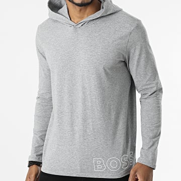  BOSS - Tee Shirt A Manches Longues Capuche Identity 50465557 Gris Chiné