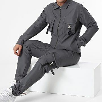 Classic Series - Set giacca con zip e pantaloni da jogging KL-2012 grigio