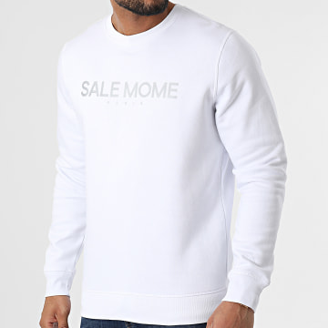  Sale Môme Paris - Sweat Crewneck Réfléchissant Logo Blanc Argent