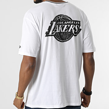  New Era - Tee Shirt Distressed Graphic Los Angeles Lakers 12893172 Blanc