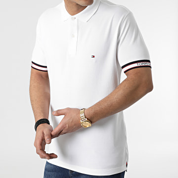 Tommy Hilfiger - Polo Manches Courtes Cuff Branding 3960 Blanc
