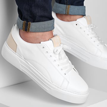  LBO - Baskets Détails Beige 2344 Blanc