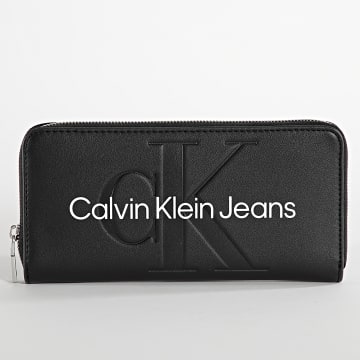  Calvin Klein - Portefeuille Femme Sculpted Mono Zip Around 7634 Noir