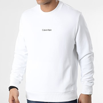  Calvin Klein - Sweat Crewneck Interlock Micro Logo 9431 Blanc