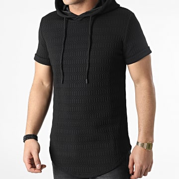  John H - Tee Shirt Capuche Oversize DD38 Noir