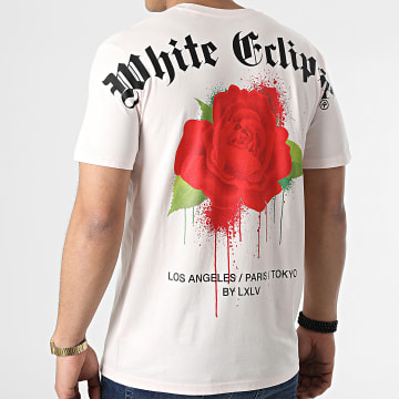  Luxury Lovers - Tee Shirt Big Roses Rose Clair
