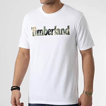  Timberland - Tee Shirt Logo Camo A41KC Blanc