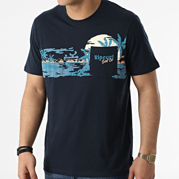 Rip Curl - Camiseta con bolsillo en el pecho Busy Session CTEVC5 Azul marino