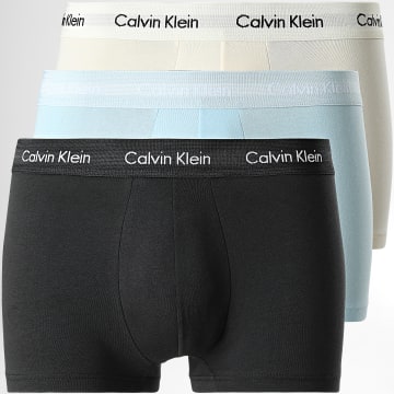  Calvin Klein - Lot De 3 Boxers Cotton Stretch U2664G Beige Bleu Clair Noir