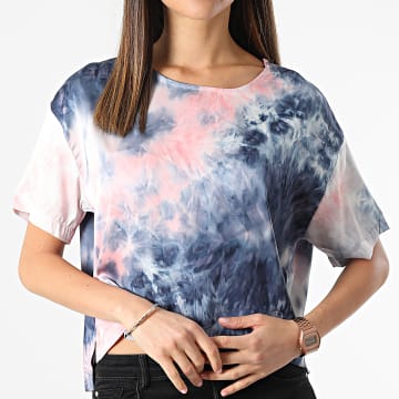  Girls Outfit - Tee Shirt Femme Tie Dye 30770 Rose Bleu Marine