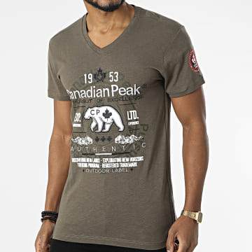  Canadian Peak - Tee Shirt Col V Jontario Vert Kaki