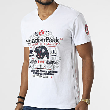  Canadian Peak - Tee Shirt Col V Jontario Blanc