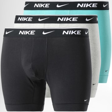  Nike - Lot De 3 Boxers Everyday Cotton Stretch KE1007 Noir Turquoise Gris Chiné
