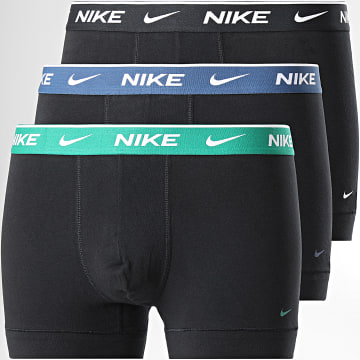  Nike - Lot De 3 Boxers Every Cotton Stretch KE1008 Noir Bleu Vert