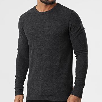  BOSS - Tee Shirt Manches Longues 50472309 Gris Anthracite Chiné