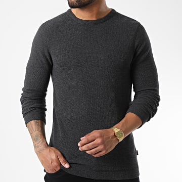  BOSS - Tee Shirt Manches Longues 50472309 Gris Anthracite Chiné