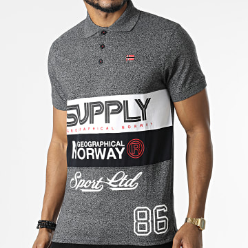 Geographical Norway - Polo Karchie a maniche corte nero lucido
