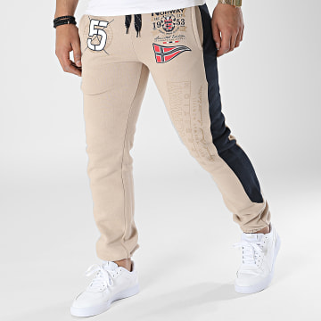  Geographical Norway - Pantalon Jogging A Bandes Mantibe Beige