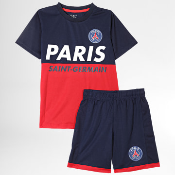  PSG - Ensemble Tee Shirt Et Short Jogging Enfant P14153C Bleu Marine Rouge