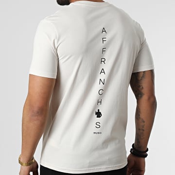 Affranchis Music - Camiseta negra vintage beige con espalda vertical