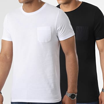  LBO - Lot de 2 Tee Shirts A Poche 2414 Noir Blanc