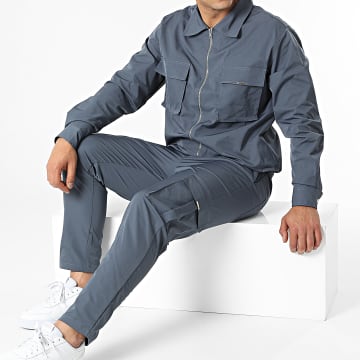 Frilivin - Set giacca e pantaloni da jogging blu navy