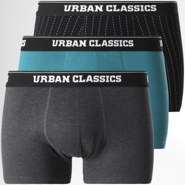  Urban Classics - Lot De 3 Boxers TB3838 Noir Gris Anthracite Turquoise