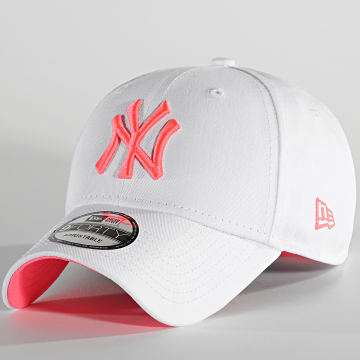  New Era - Casquette 9Forty New York Yankees 12375789 Blanc Rose Fluo