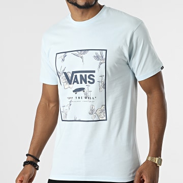  Vans - Tee Shirt Classic Print Box A5E7Y Bleu Clair
