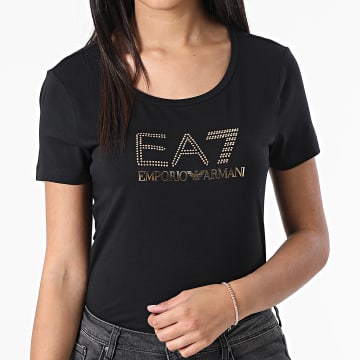  EA7 Emporio Armani - Tee Shirt Femme 3LTT23 Noir Doré