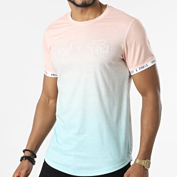 Project X Paris - Tee Shirt Oversize 2210216 Saumon Turquoise Dégradé