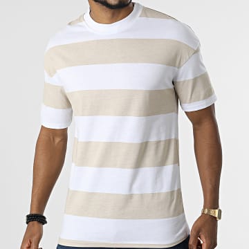  Uniplay - Tee Shirt A Rayures T21287 Beige Blanc