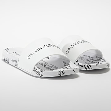  Calvin Klein - Claquettes Slide Institutional 0074 Bright White