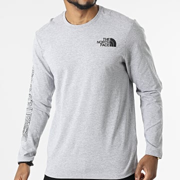 The North Face - Tee Shirt Manches Longues Coordinates A5IG9 Gris Chiné