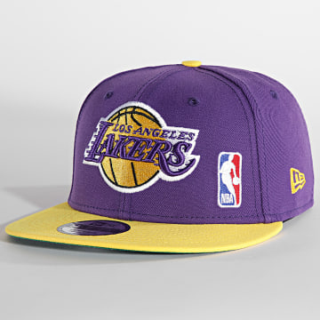  New Era - Casquette Snapback 9Fifty Team Arch Los Angeles Lakers Violet Jaune
