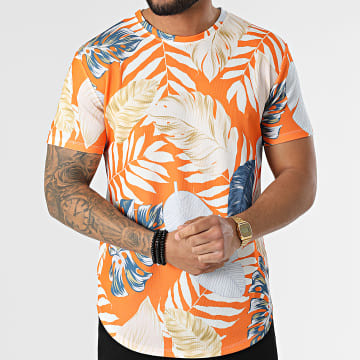  Frilivin - Tee Shirt Oversize 15885 Orange Floral