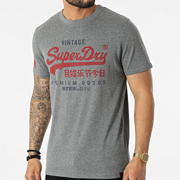  Superdry - Tee Shirt Vintage Classic M1011317A Gris Chiné